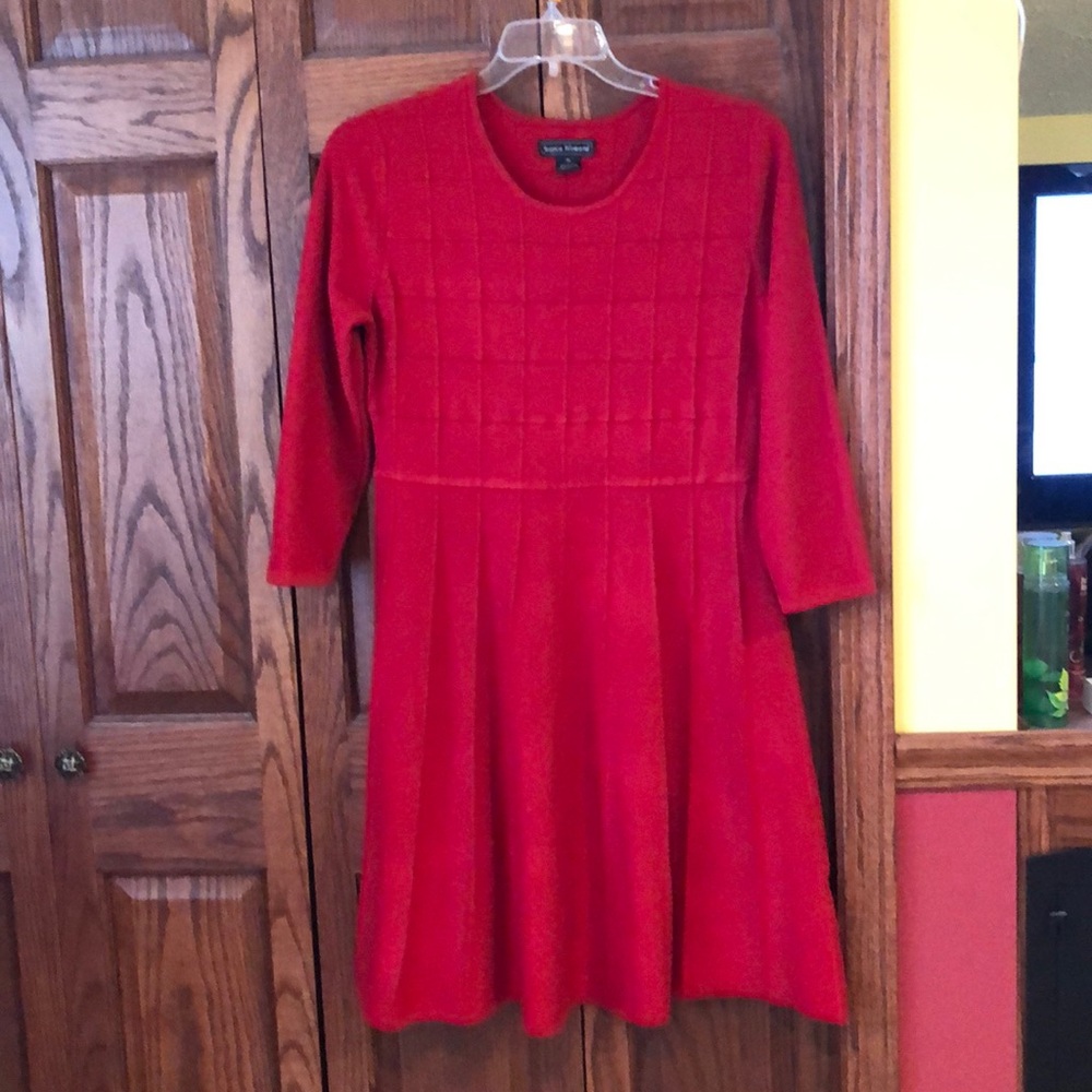 Red Sweater Dress - Picture 2 of 8